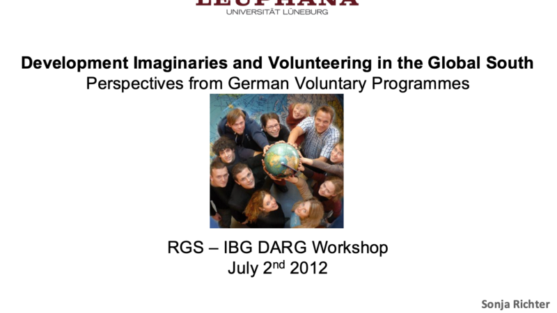 Development Imaginaries and Volunteering in the Global South [Vortrag]